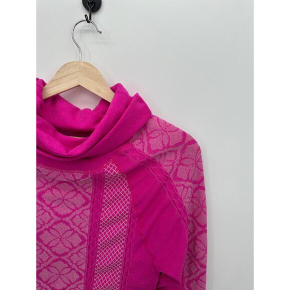 Athletic Essentials Cowl Neck Pullover Size L Pink Workout Running Sweatshirt - Picture 4 of 6